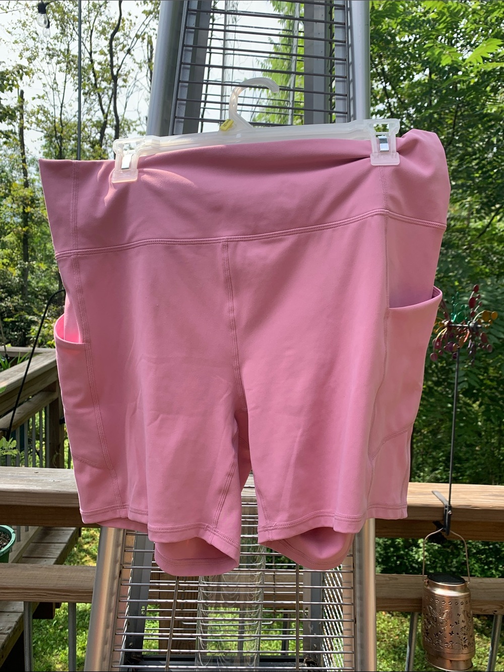 YITTY Pink High-Waist Bike Shorts with Side Pockets